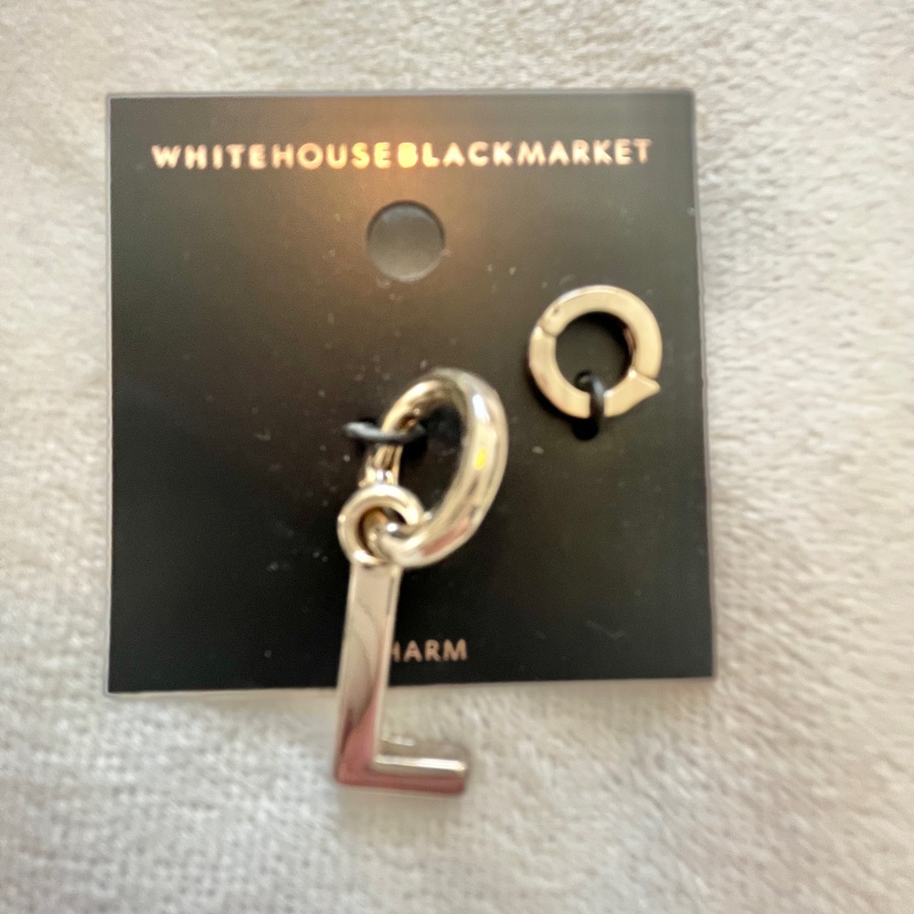 White House Black Market Silver letter “L” charm w/2 attachments